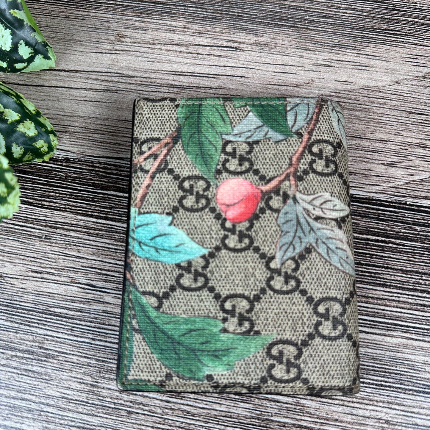 Supreme Monogram Tian Card Case Beige Multicolor Red