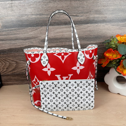 Louis Vuitton Giant Monogram Canvas Neverfull MM Rouge