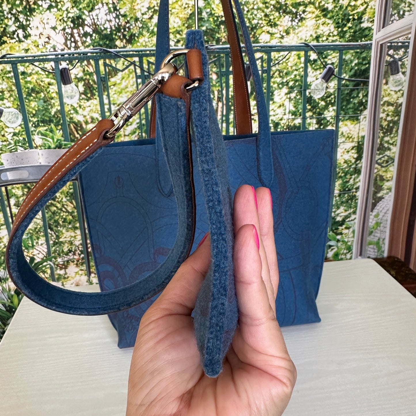 Hermes Blue Karimi MM Tote