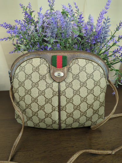 Vintage Sherryline Brown Monogram Crossbody Bag