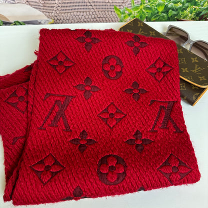 Louis Vuitton Logomania Scarf Red
