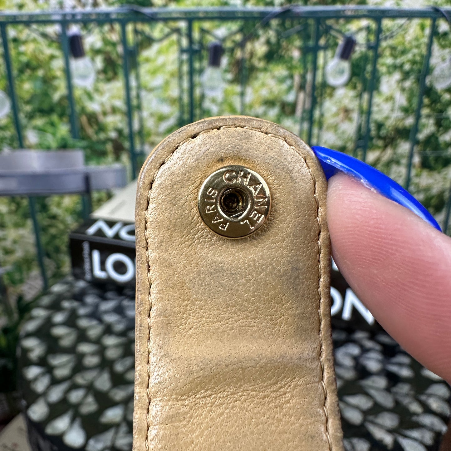 Chanel Tan Caviar Leather CC Compact Bifold Wallet
