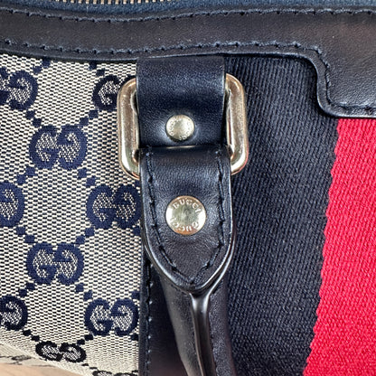 Gucci Original GG Canvas Medium Boston Bag Navy Blue