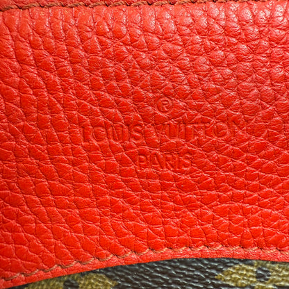 Retiro NM 2-Way Bag in Coquelicot Leather and
Monogram Canvas