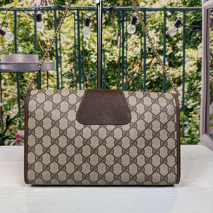 Gucci Brown GG Supreme Web Clutch Bag