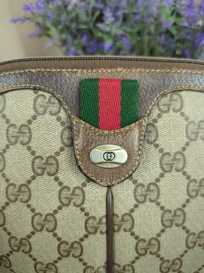 Vintage Sherryline Brown Monogram Crossbody Bag
