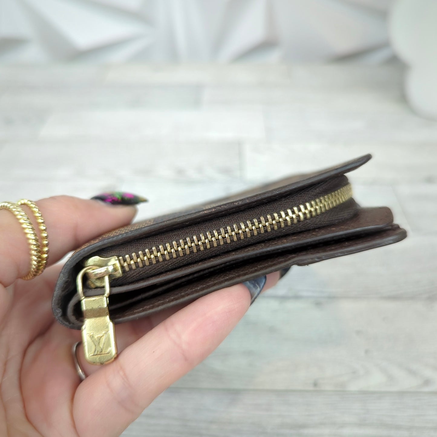 Louis Vuitton Damier Ebene Compact Bifold Zip Wallet