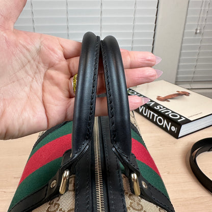 Gucci Original Boston Web  Black Leather