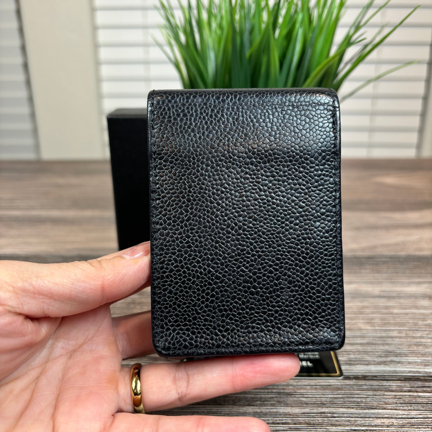 Chanel Vintage Caviar Cigarette Case Black
