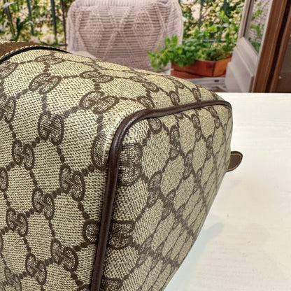 Gucci Vintage GG Coated Canvas Boston Bag Brown