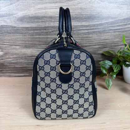 Gucci Original GG Canvas Medium Boston Bag Navy Blue