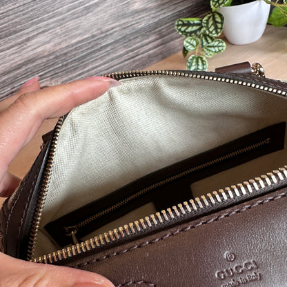 Gucci Original GG Small Boston Vintage Web Dark Brown