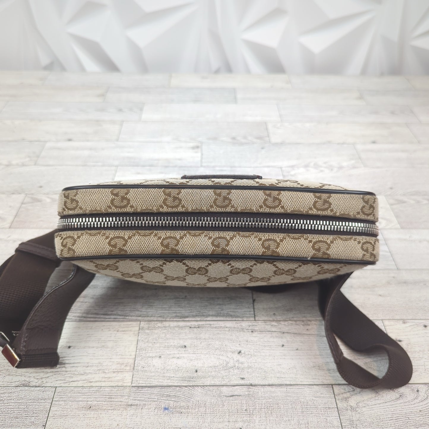 Gucci Original Monogram Belt Bag Dark Brown