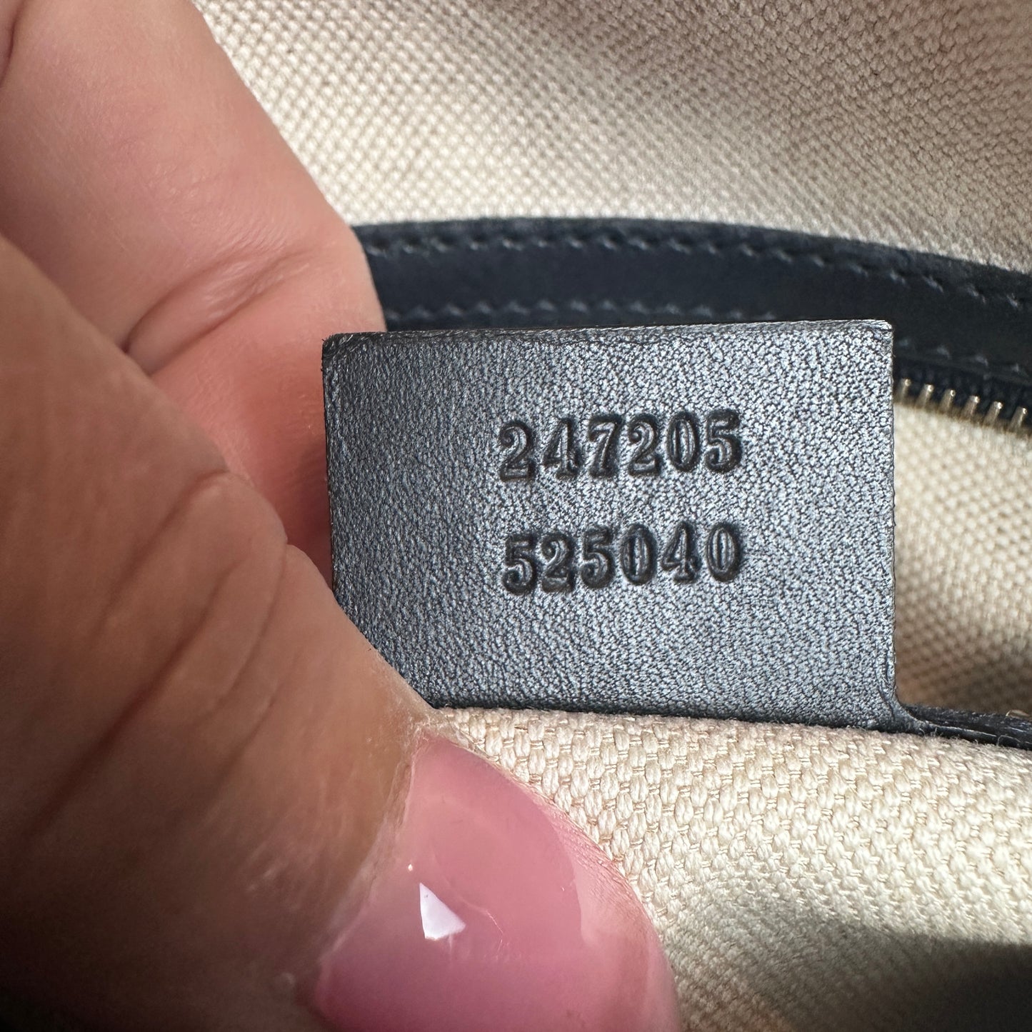 Gucci Original GG Canvas Medium Boston Bag Navy Blue