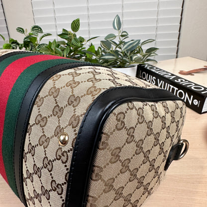 Gucci Original Boston Web  Black Leather