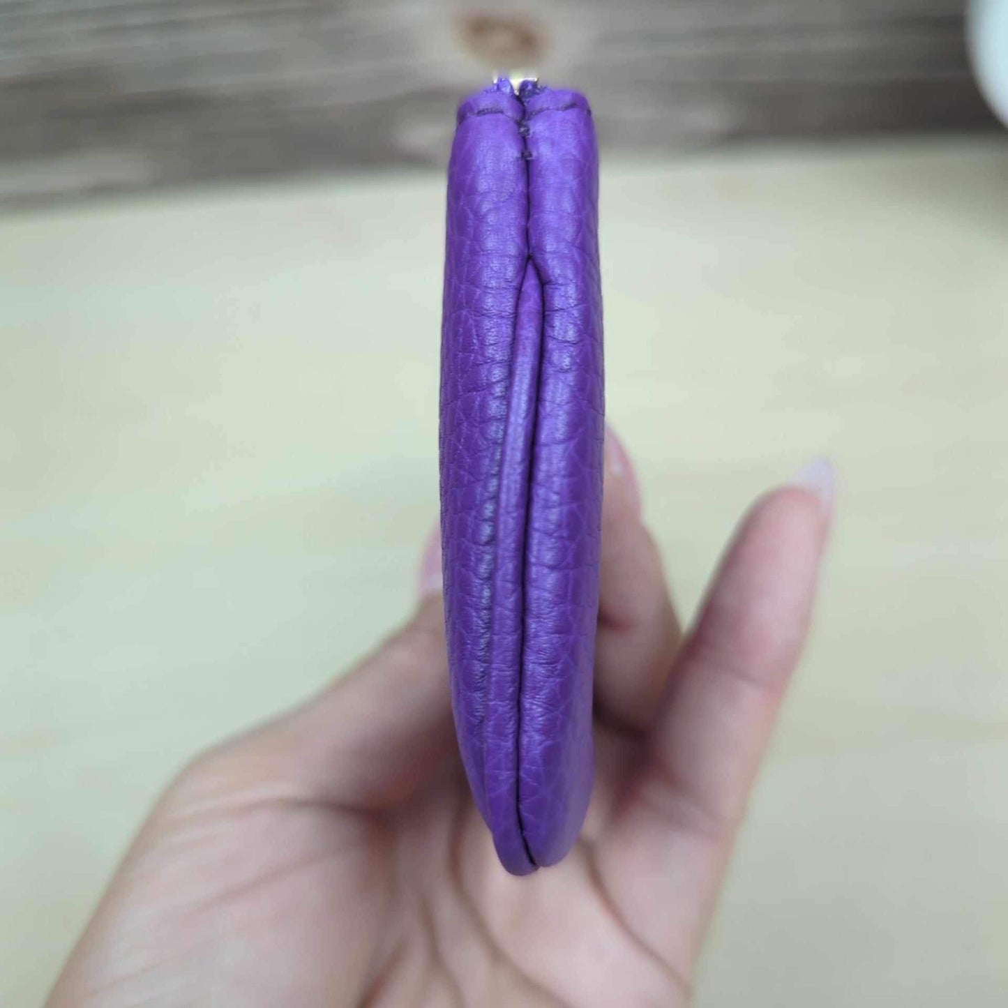 Gucci Purple Pebbled Calfskin Soho Key Case