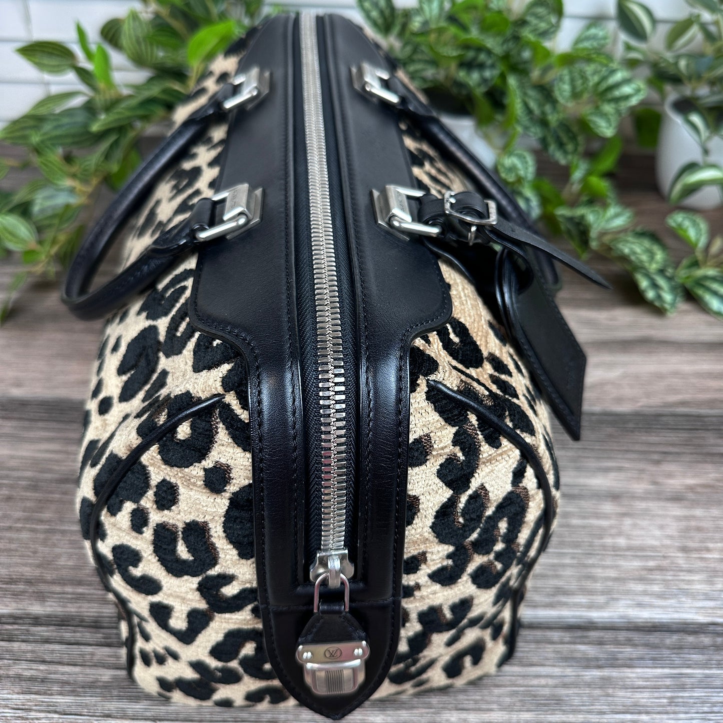 Louis Vuitton Limited Edition Stephen Sprouse Jacquard Velvet Leopard Print Speedy