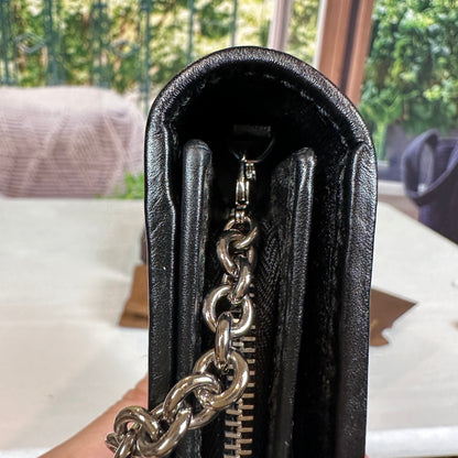 Gucci Black GG Imprime Coated Canvas Wallet on Chain