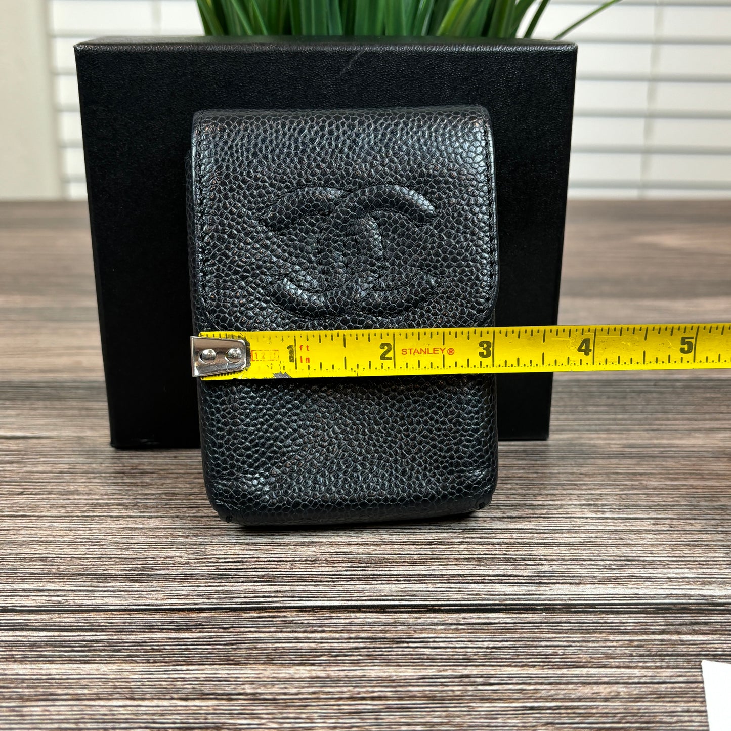 Chanel Vintage Caviar Cigarette Case Black