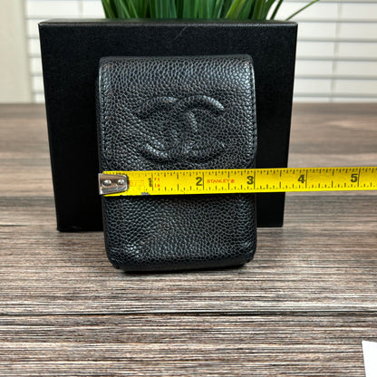 Chanel Vintage Caviar Cigarette Case Black