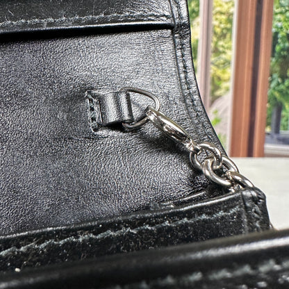 Gucci Black GG Imprime Coated Canvas Wallet on Chain