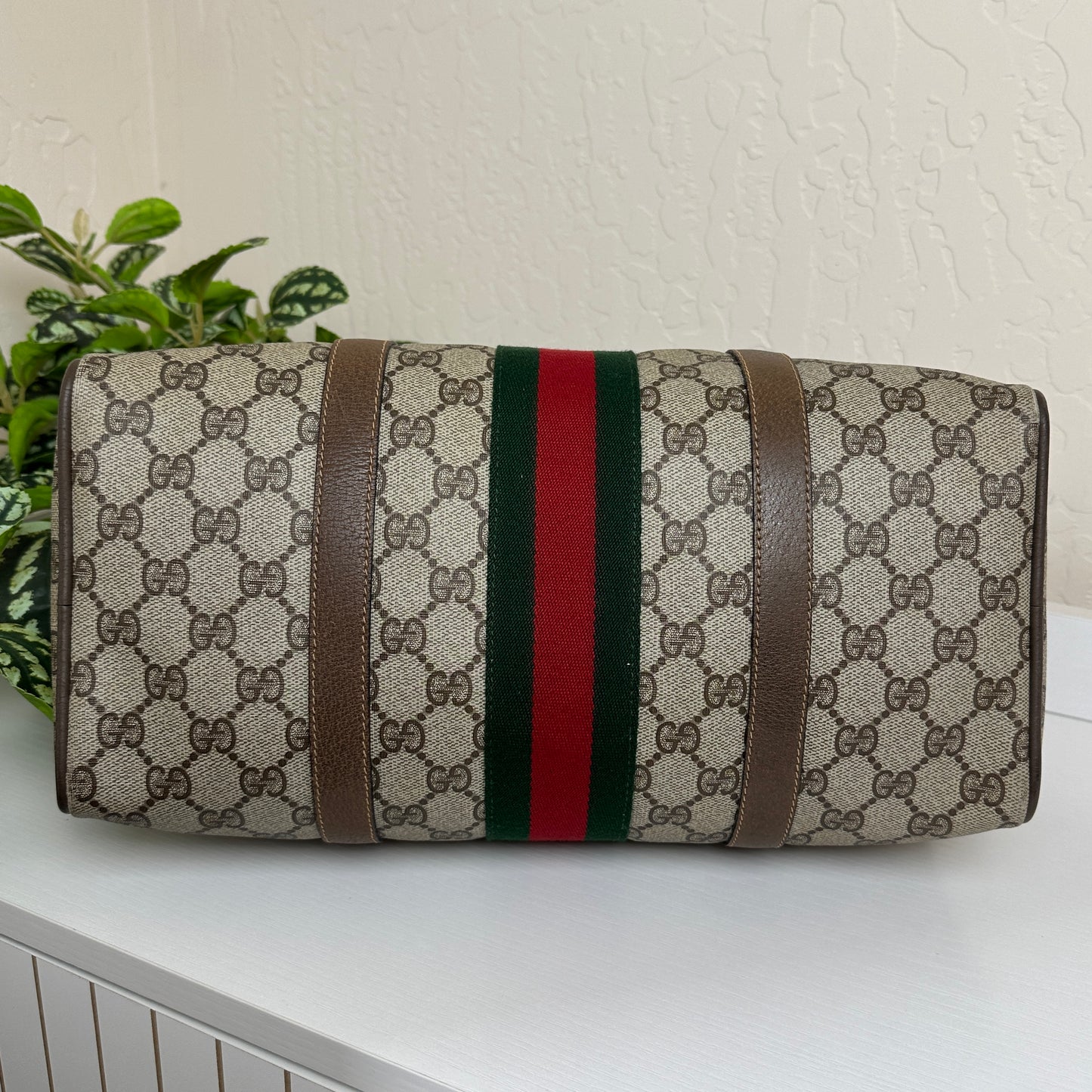 Gucci Vintage Supreme Sherry Boston Bag