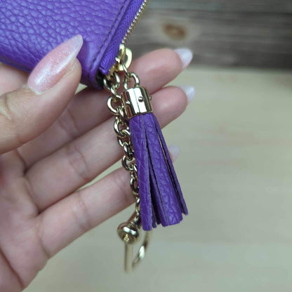 Gucci Purple Pebbled Calfskin Soho Key Case