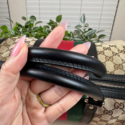 Gucci Original Boston Web  Black Leather