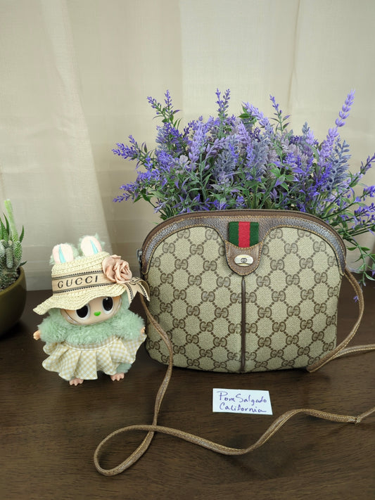 Vintage Sherryline Brown Monogram Crossbody Bag