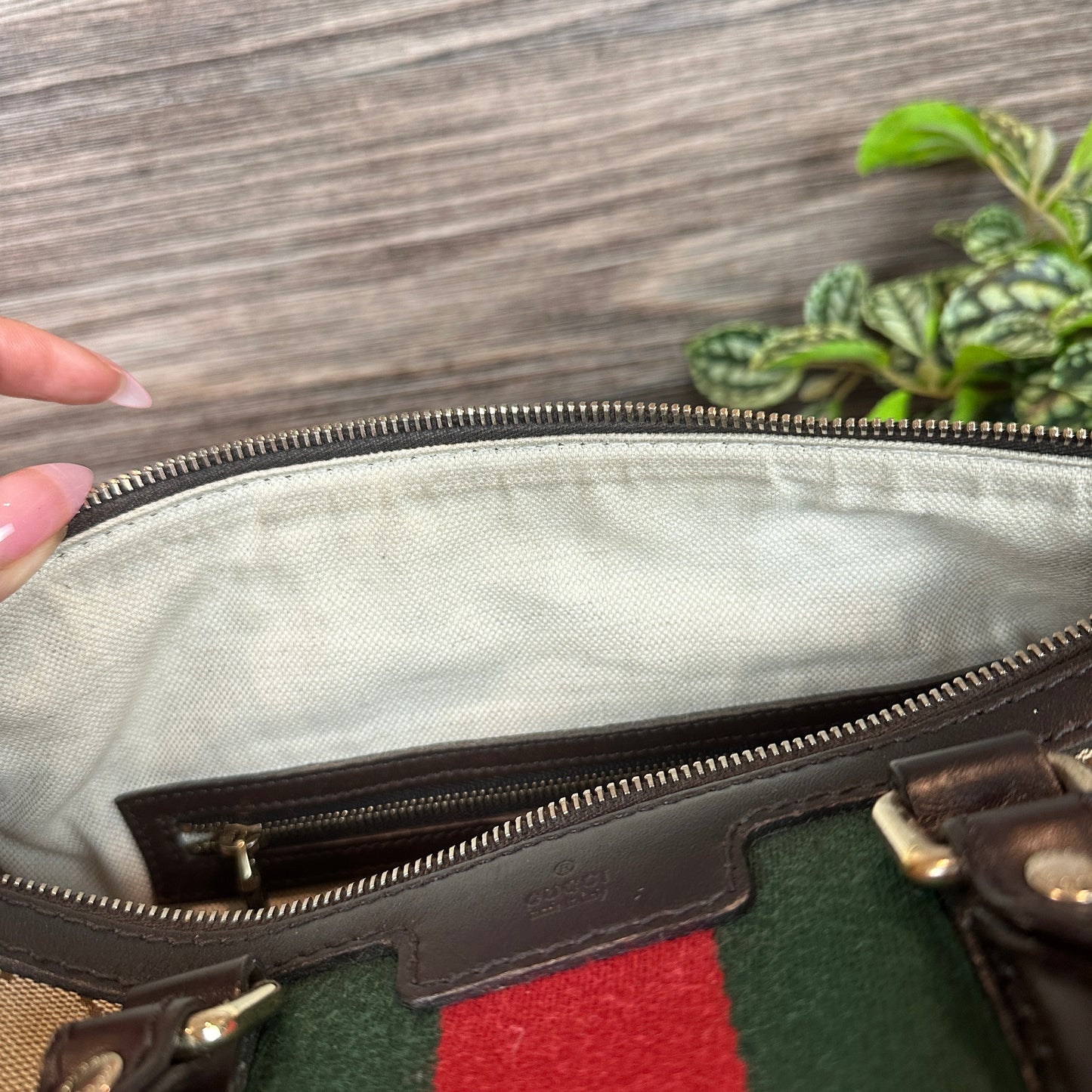 Gucci Original GG Boston Vintage Web Dark Brown