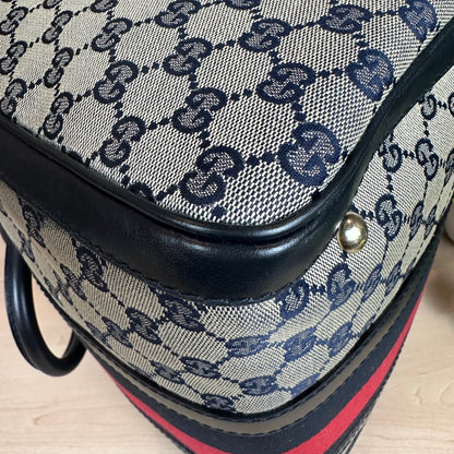 Gucci Original GG Canvas Medium Boston Bag Navy Blue