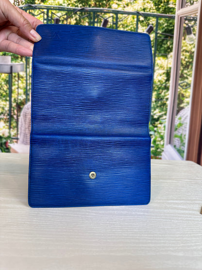 Louis Vuitton Blue Epi Porte Tresor International Wallet