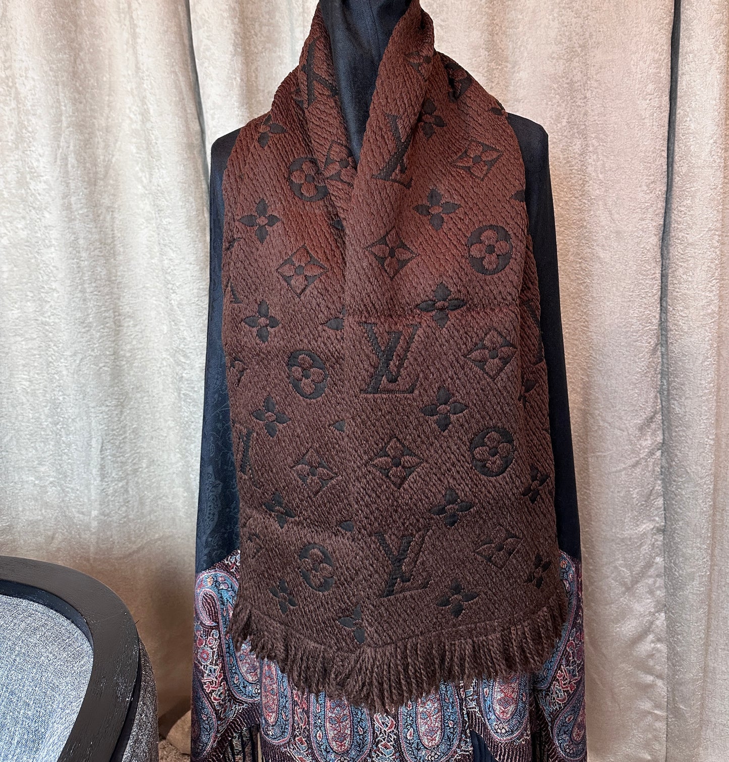 Louis Vuitton Logomania Scarf Brown