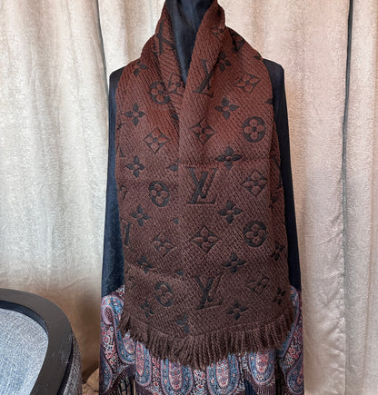 Louis Vuitton Logomania Scarf Brown