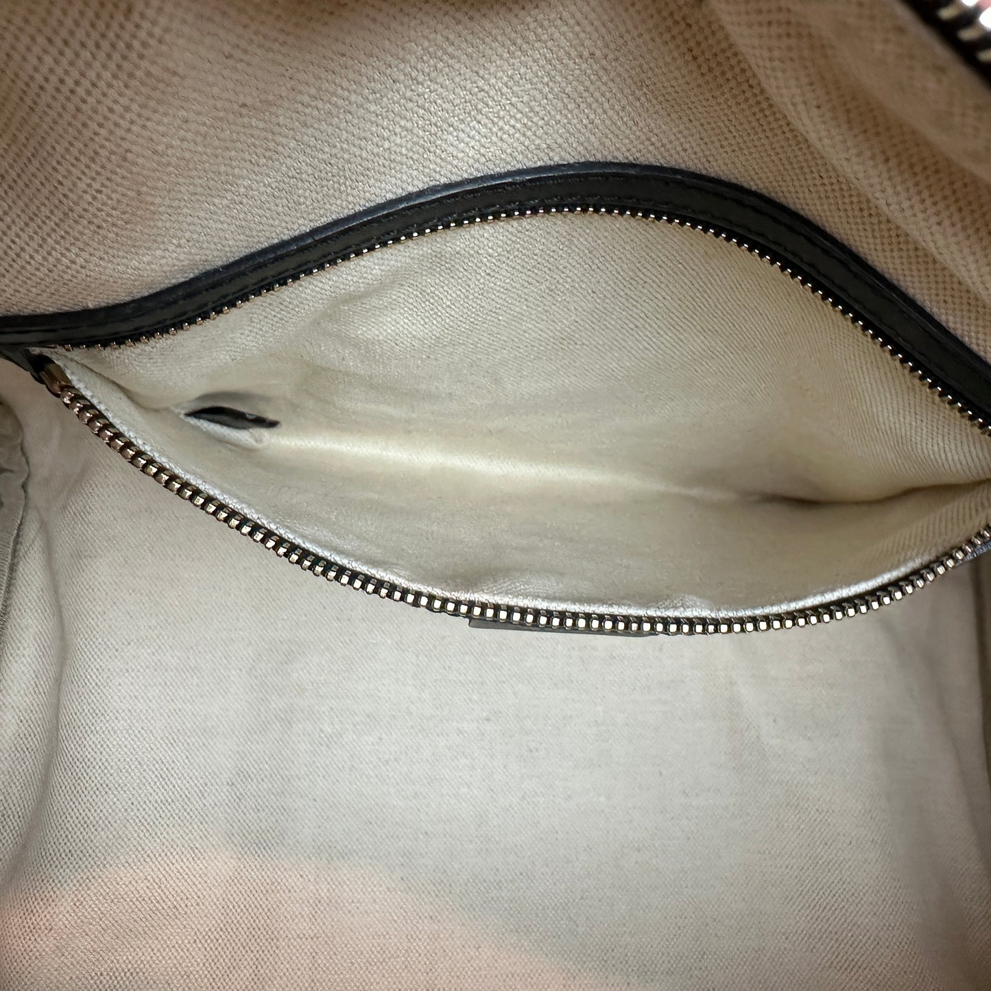 Gucci Original Boston Web  Black Leather