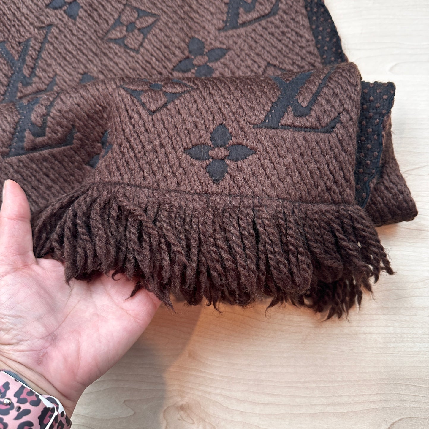 Louis Vuitton Logomania Scarf Brown