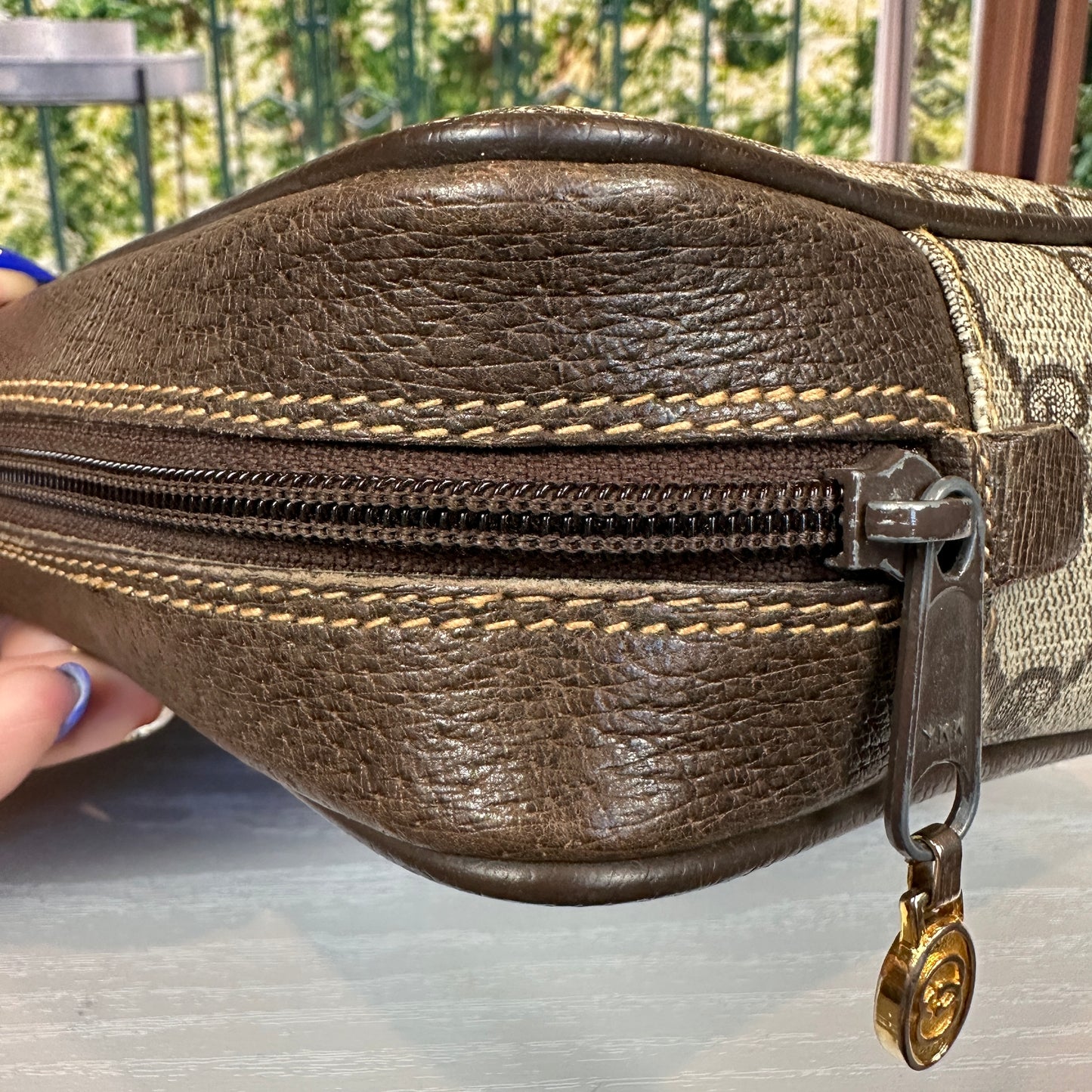 Gucci Vintage GG Web Sherry Line Clutch Bag