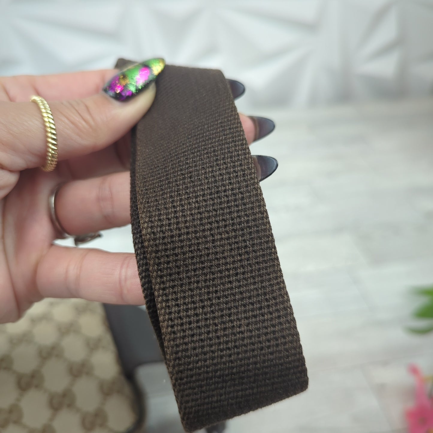 Gucci Original Monogram Belt Bag Dark Brown