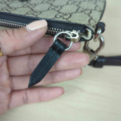 Gucci GG Supreme Bee Print Wrist Pouch