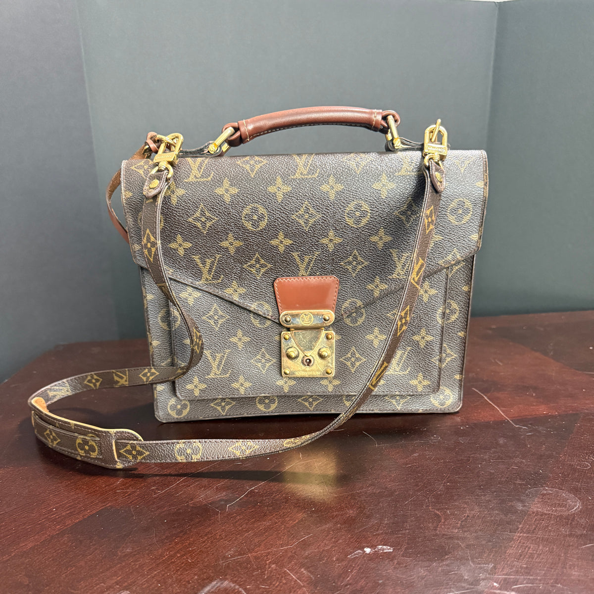 Bumble Monceau 28 w/Monogram Canvas Shoulder Strap with Comfort Pad