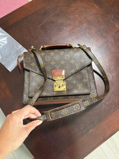 Bumble Monceau 28 w/Monogram Canvas Shoulder Strap with Comfort Pad