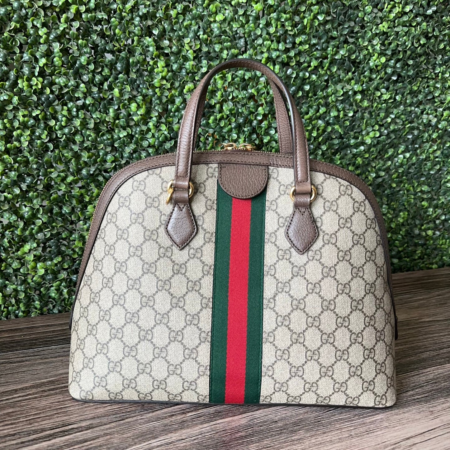 Gucci Ophidia Supreme Monogram Web Top Handle Medium Dome Bag