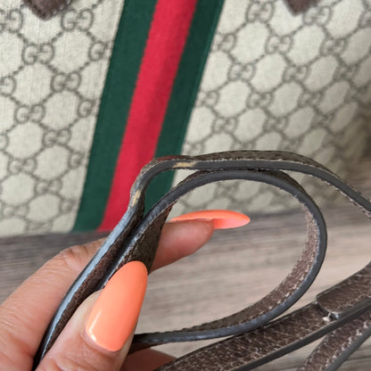 Gucci Ophidia Supreme Monogram Web Top Handle Medium Dome Bag