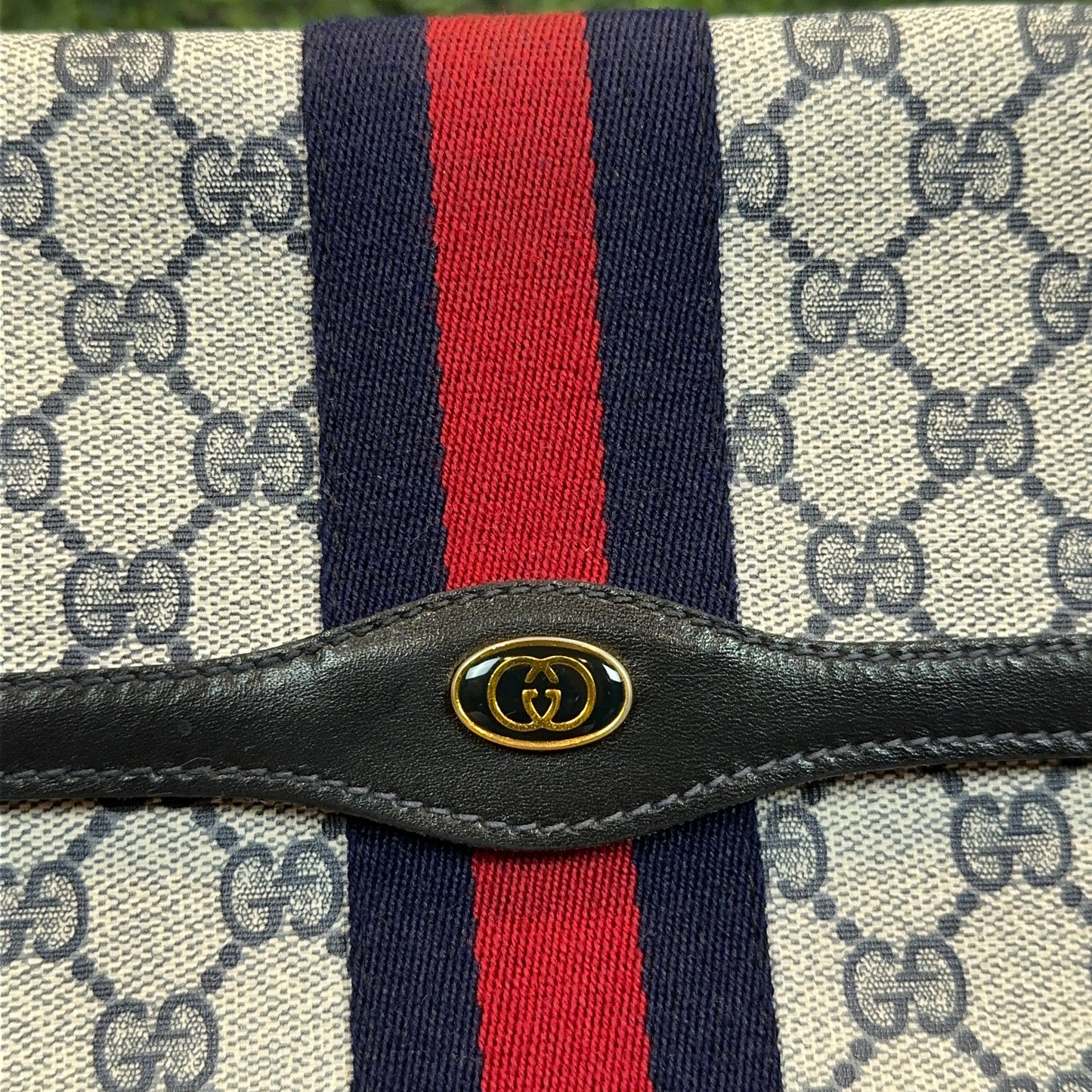 Gucci Vintage Navy Blue Clutch