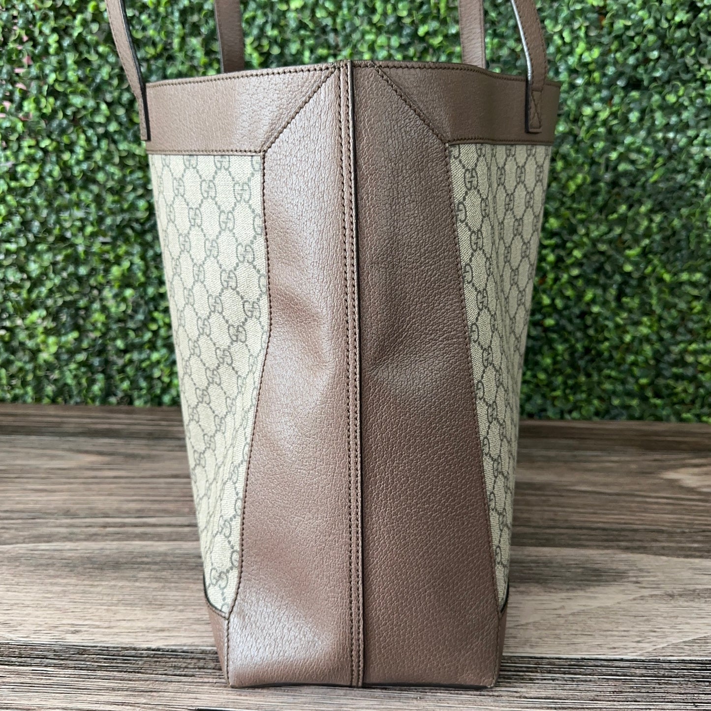 GUCCI OPHIDIA SUPREME MONOGRAM WEB TOTE WITH REMOVABLE POUCH