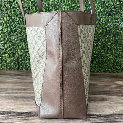 GUCCI OPHIDIA SUPREME MONOGRAM WEB TOTE WITH REMOVABLE POUCH