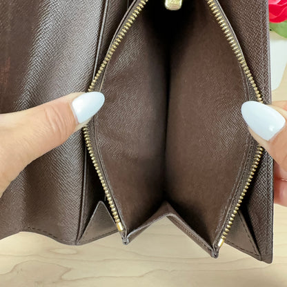 Louis Vuitton Damier Ebene Canvas Sarah Wallet
