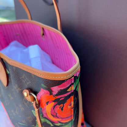 Limited Edition Stephen Sprouse Monogram Roses Neverfull MM Bag