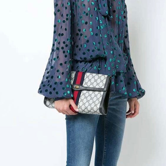 Gucci Vintage Navy Blue Clutch