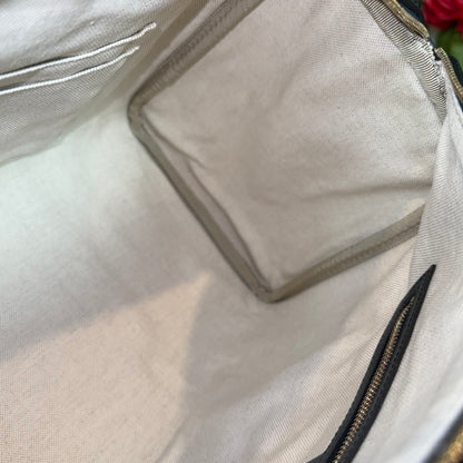 Gucci Vintage Web Medium Boston Bag in Navy Blue